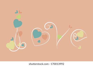 love design over pink background vector illustration  