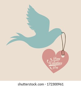 love design over pink  background vector illustration  