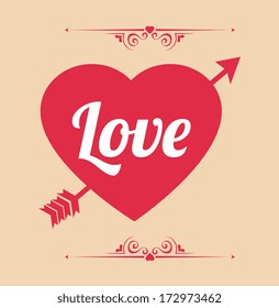 love design over pink background vector illustration  