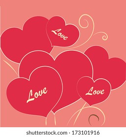 love design over pink   background vector illustration  