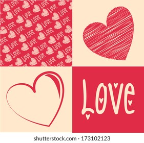 love design over pink  background vector illustration  