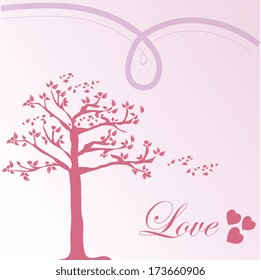 love design over pink  background vector illustration  