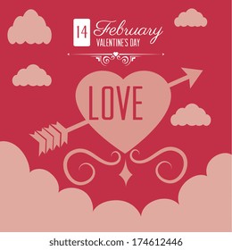 love design over  pink background vector illustration  