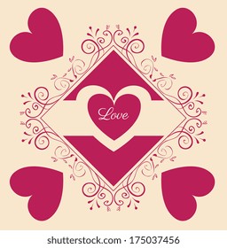 love design over  pink background vector illustration  