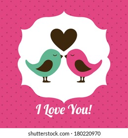 love design over  pink  background vector illustration  