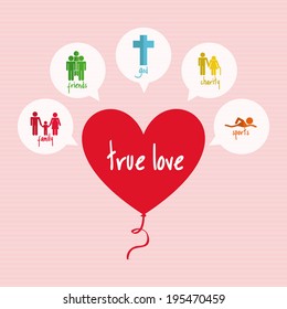 Love design over pink background, vector illustration