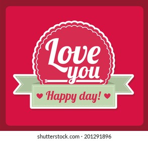 love design over  pink background vector illustration