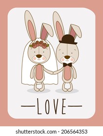 Love design over pink background, vector illustration