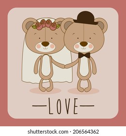 Love design over pink background, vector illustration