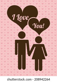 love design over pink background vector illustration