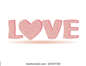 love design over pink background vector illustration