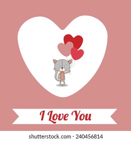 Love design over pink background, vector illustration.