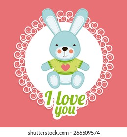 Love design over pink background, vector illustration