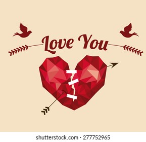 Love design over pink background, vector illustration
