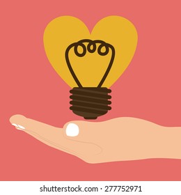 Love design over pink background, vector illustration