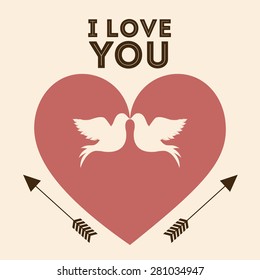 Love design over pink background, vector illustration