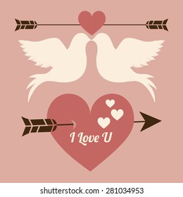 Love design over pink background, vector illustration