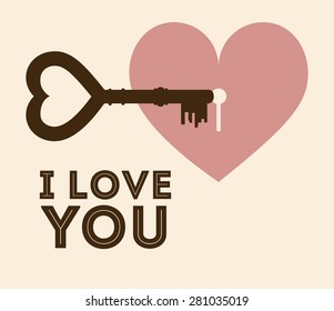 Love design over pink background, vector illustration