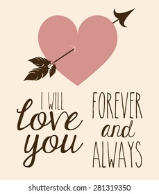 Love design over pink background, vector illustration