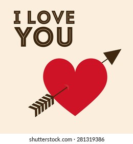 Love design over pink background, vector illustration