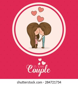 Love design over pink background, vector illustration
