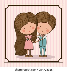 Love design over pink background, vector illustration