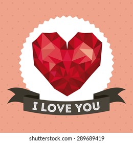 Love design over pink background, vector illustration