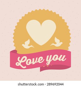 Love design over pink background, vector illustration