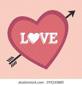Love design over pink background,vector illustration