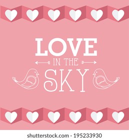 Love design over pink background,vector illustration