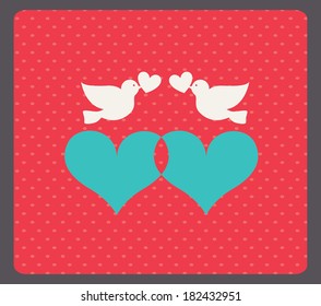 love design over pink dotted background, vector illustration