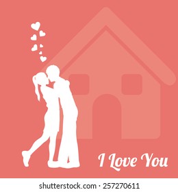 Love design over pink vector illustration.