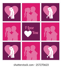 Love design over pink vector illustration.