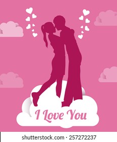 Love design over pink vector illustration.