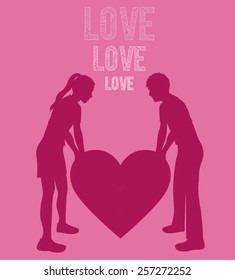 Love design over pink vector illustration.