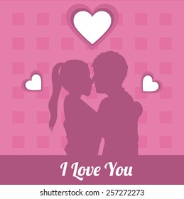 Love design over pink vector illustration.