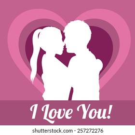 Love design over pink vector illustration.