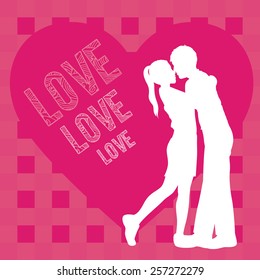 Love design over pink vector illustration.