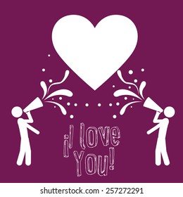 Love design over pink vector illustration.