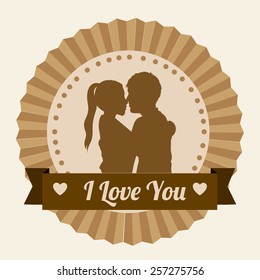 Love design over pink vector illustration.