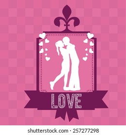 Love design over pink vector illustration.