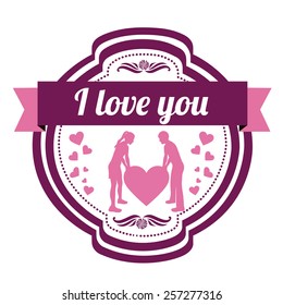 Love design over pink vector illustration.