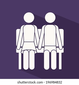 Love design over purple background,vector illustration