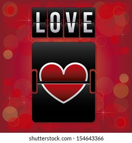 love design  over red background vector illustration