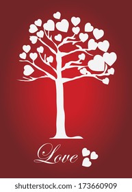 love design over red  background vector illustration  