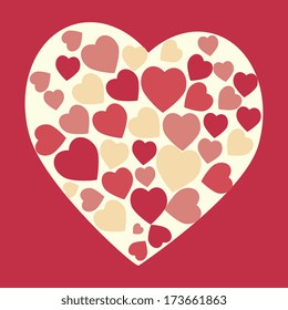 love design over  red  background vector illustration  