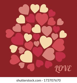love design over red background vector illustration  