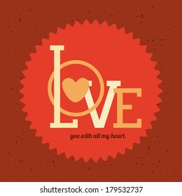 love design over  red background vector illustration  