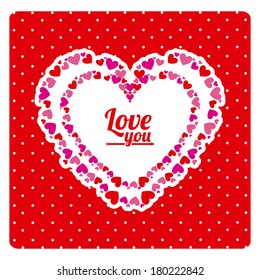 love design over  red  background vector illustration  