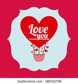 love design over  red  background vector illustration  